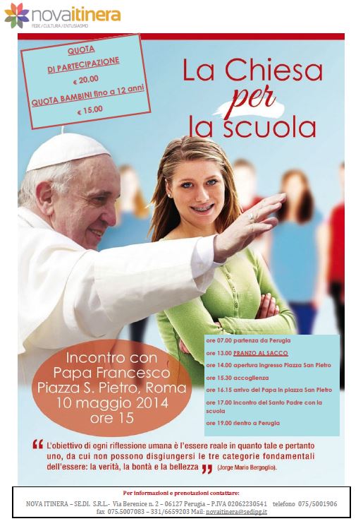 10 MAGGIO: PAPA FRANCESCO INCONTRA LA SCUOLA