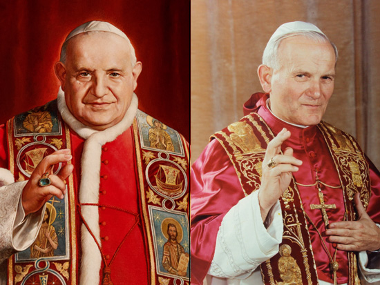 Giovanni XXIII e Giovanni Paolo II Santi domenica 27 aprile. Il cardinale Gualtiero Bassetti: «entrambi hanno saputo cambiare il mondo con la forza, debole e potente, dellamore».