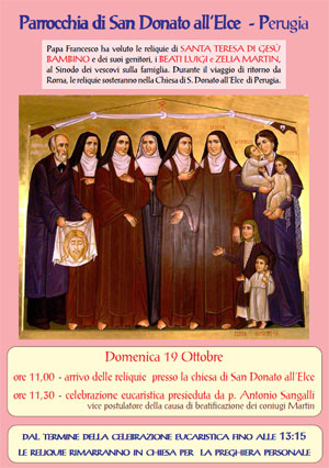Pellegrinaggio delle reliquie di Santa Teresina e dei suoi genitori