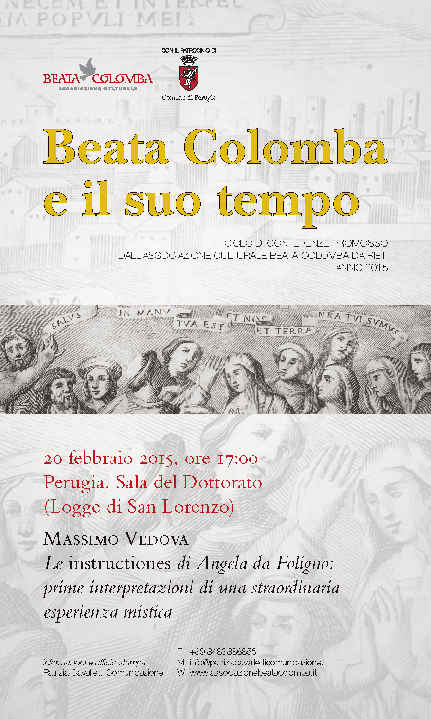 Perugia: al via la prima conferenza del ciclo di incontri 2015 su la beata colomba e il suo tempo