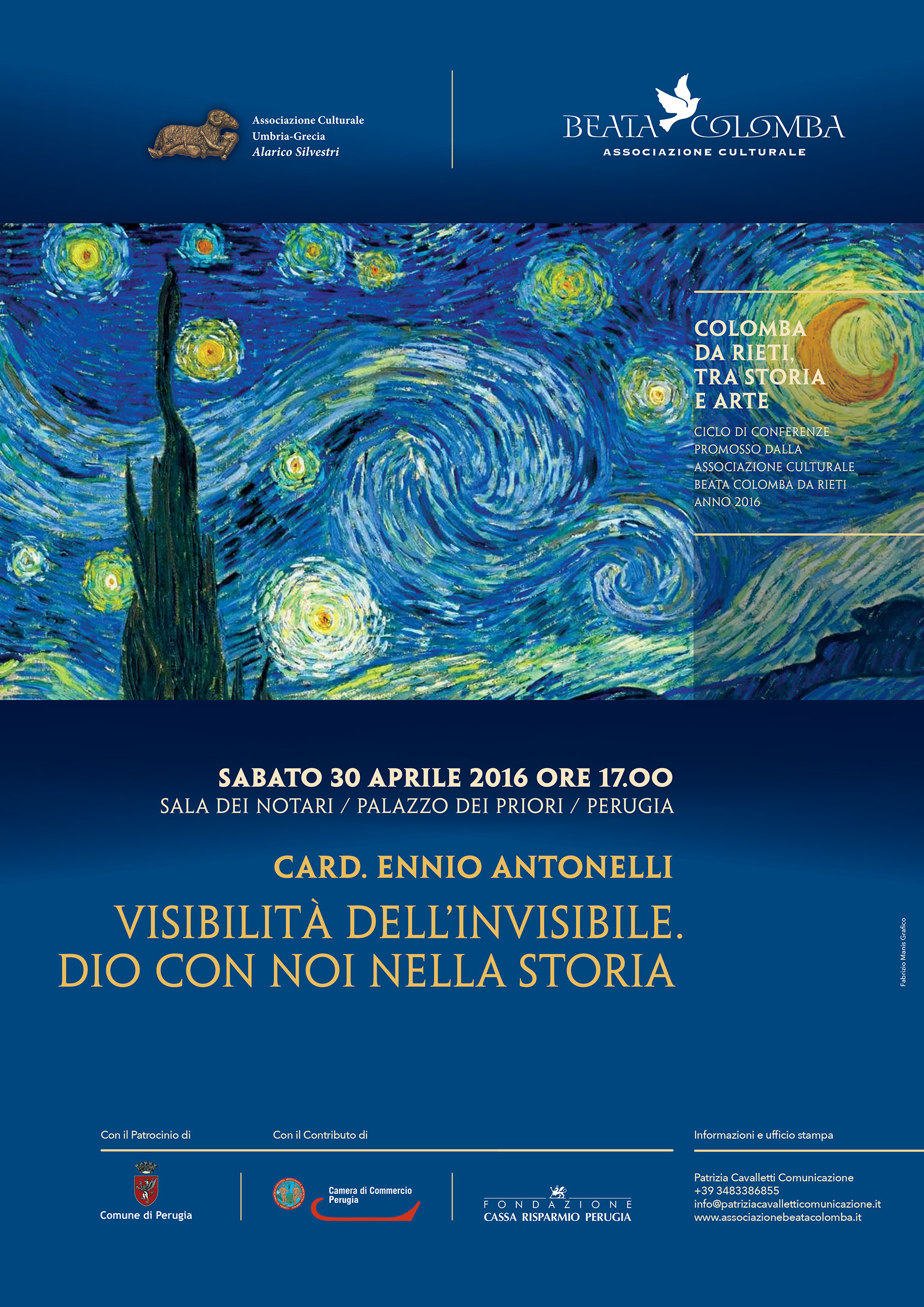Perugia: LAssociazione culturale Beata Colomba da Rieti presenta il libro del cardinale Ennio Antonelli Visibilità dellInvisibile. Dio con noi nella storia