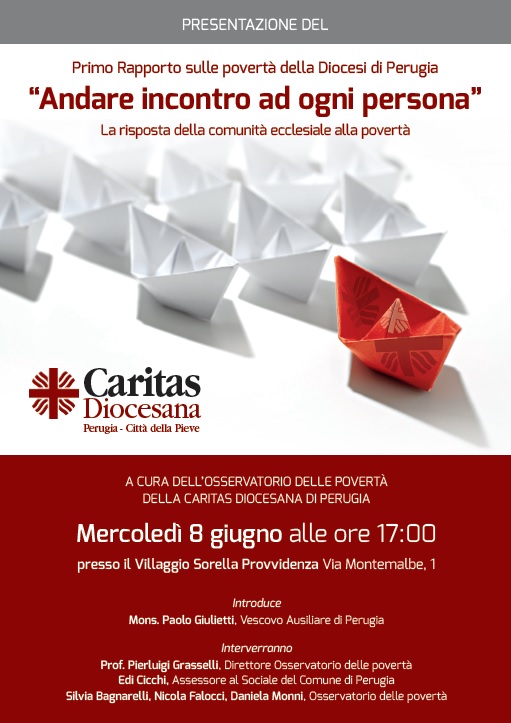 Perugia, la presentazione del “Primo rapporto diocesano sulle povertà” da titolo: “Andare incontro ad ogni persona. La risposta della comunità ecclesiale alla povertà”