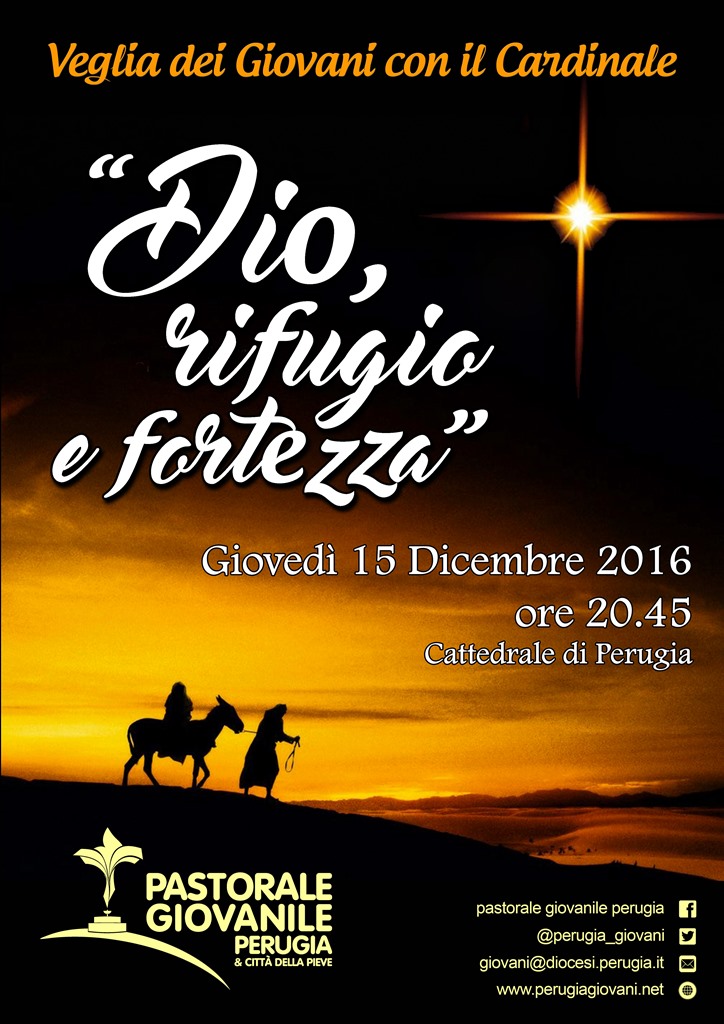 Perugia: Grande attesa tra i giovani per la Veglia di preghiera dAvvento con il cardinale Gualtiero Bassetti dal titolo Dio, rifugio e fortezza tratto dal Salmo 46