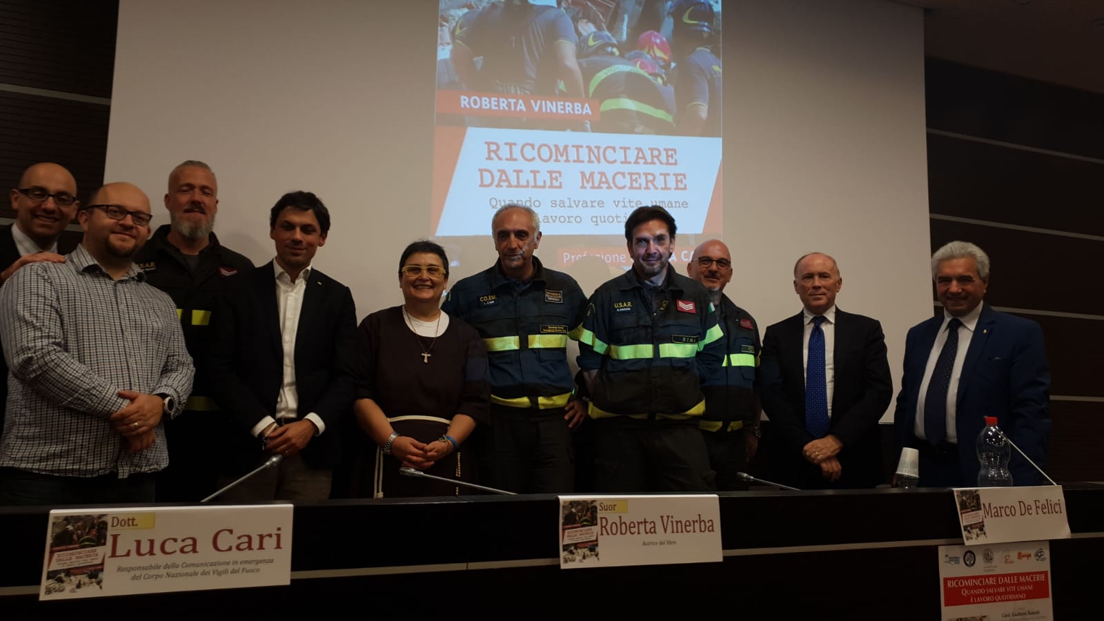 Perugia: Presentato il volume di suor Roberta Vinerba dedicato ai Vigili del Fuoco intervenuti a Rigopiano dal titolo Ricominciare dalle macerie