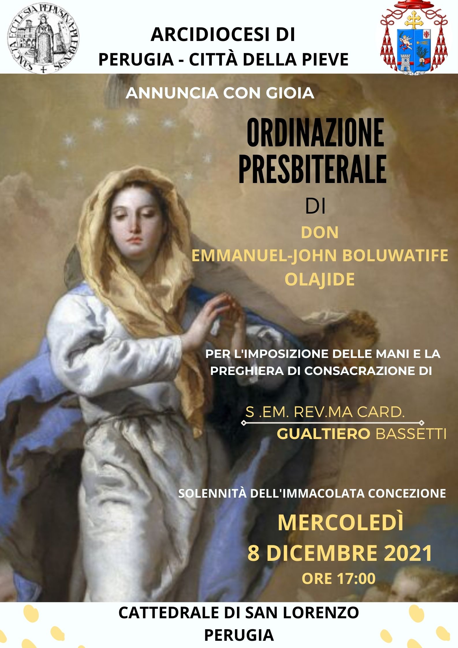 Indicazioni per l’ordinazione presbiterale di don Emmanuel Olajide