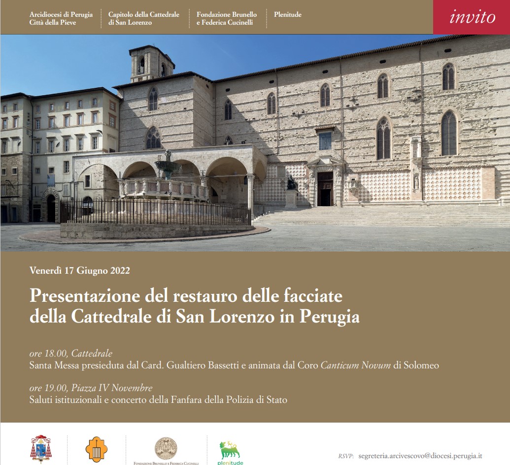 Venerdì 17 giugno la presentazione del restauro delle facciate della cattedrale di San Lorenzo. L’amministratore diocesano mons. Marco Salvi: «Un’opera da salvaguardare e valorizzare sempre»