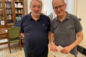 L’arcivescovo eletto don Ivan Maffeis in visita alla Curia perugina.  Accolto dal vescovo ed amministratore diocesano Salvi e dal cardinale Bassetti. A settembre la sua consacrazione episcopale nella cattedrale di San Lorenzo e presa di possesso