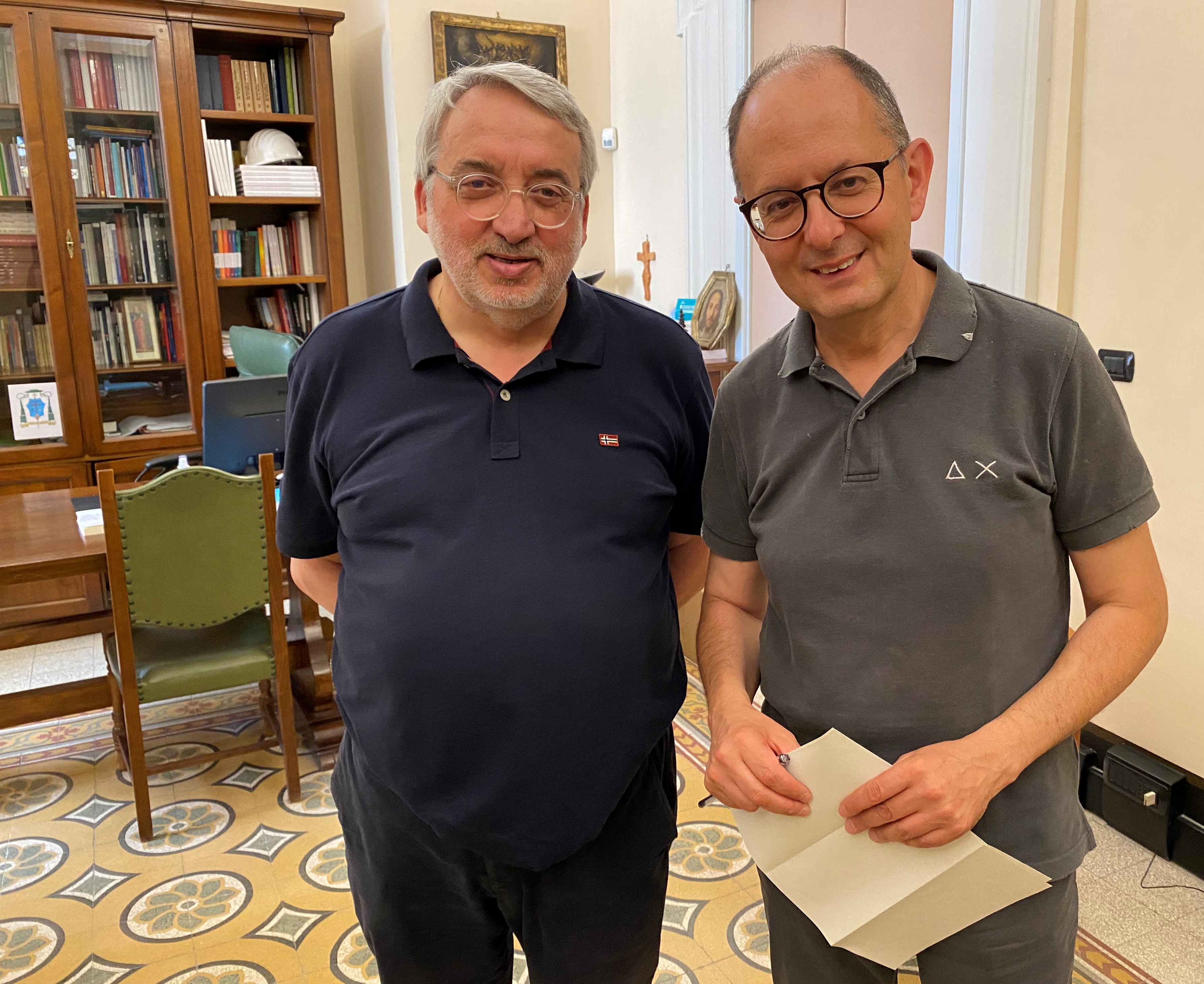 L’arcivescovo eletto don Ivan Maffeis in visita alla Curia perugina. Accolto dal vescovo ed amministratore diocesano Salvi e dal cardinale Bassetti. A settembre la sua consacrazione episcopale nella cattedrale di San Lorenzo e presa di possesso