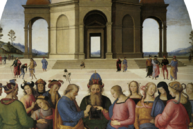L’esposizione straordinaria del Sant’Anello per la presenza in città del dipinto  dello Sposalizio della Vergine del Perugino, opera d’arte della cattedrale di San Lorenzo fino al 1798. L’arcivescovo Ivan Maffeis: l’opera del Perugino «ricorda la centralità della famiglia umana»